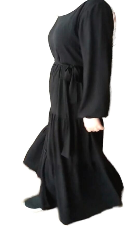 فستان فيسكوز أسود فضفاض